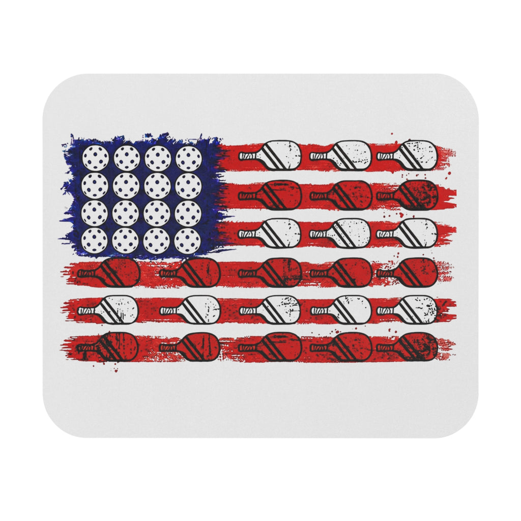 Pickleball Flag Mouse Pad — American Pickleball Paddle & Ball Desk Mat