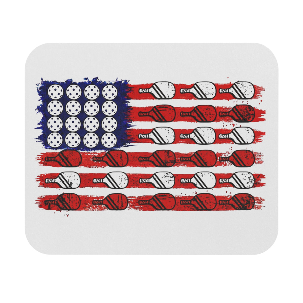 Pickleball Flag Mouse Pad — American Pickleball Paddle & Ball Desk Mat