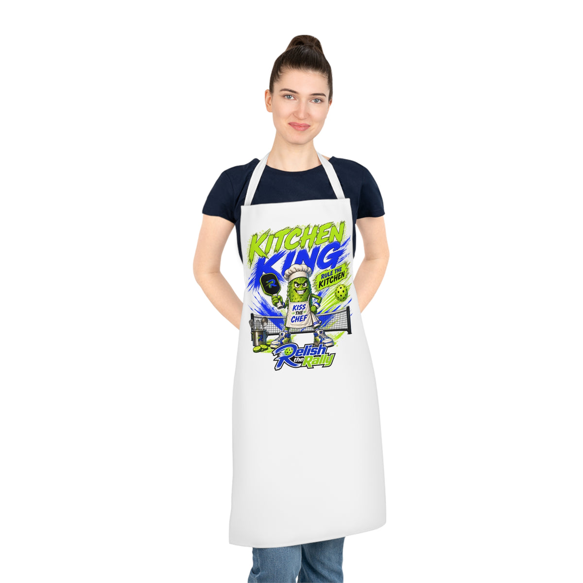 Kitchen King Apron - Funny Pickleball Chef Design "Kiss the Chef"