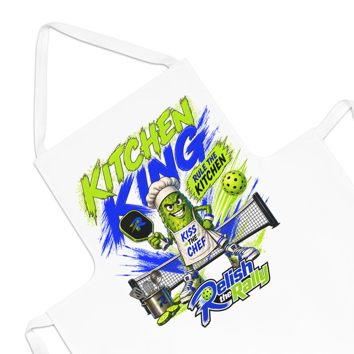 Kitchen King Apron - Funny Pickleball Chef Design "Kiss the Chef"
