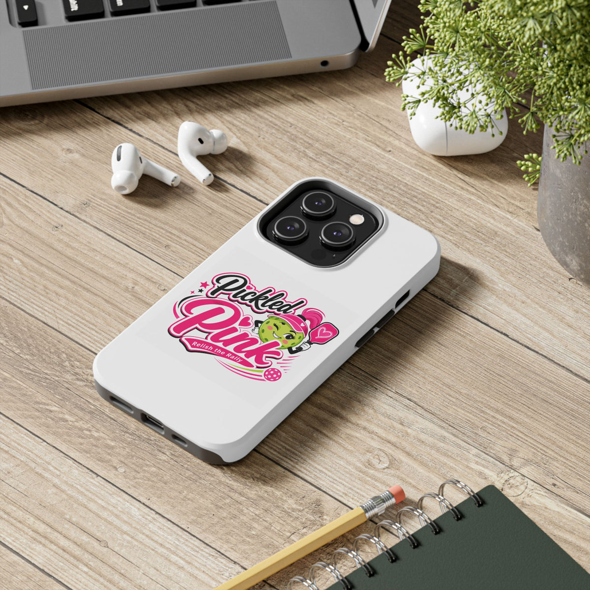 Pickled Pink Tough Phone Case — Cute Retro Pickle Design